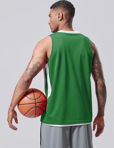 41NCNLkpH-L.jpg 10-Pack Men's Reversible Custom Basketball Jerseys, Plain Mesh Athletic Sleeveless Shirts Blank Team Uniforms Set