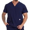 Scrub Tops for Men - V-Neck Scrubs with 3 Pocket Men's Overalls, for Nurse, Dentist, Vets, Team
