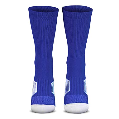 Custom Team Number Crew Socks | Youth & Adult Athletic Socks Blue | Choose Your Number