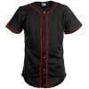 Black Custom Baseball Jersey for Men Full Button Mesh Embroidered Team Name & Numbers S-8XL