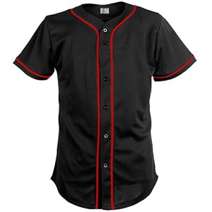 41PRjOfzM1L.jpg Black Custom Baseball Jersey for Men Full Button Mesh Embroidered Team Name & Numbers S-8XL