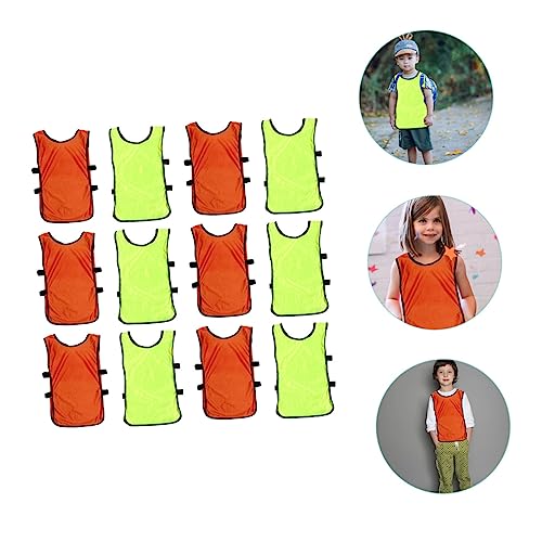 12Pcs Sports Vests Quick Dry Soccer Pinnies Breathable Team Practice Jerseys with Open Sides for Boys and Lightweight Washable