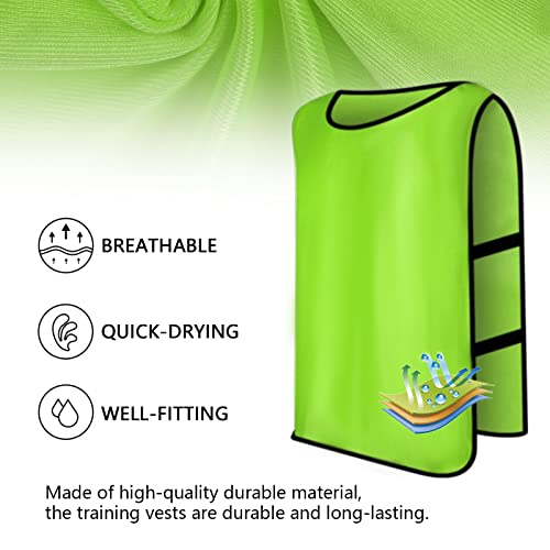 41SICU2J9eL.jpg Scrimmage Training Vest Kids Youth Adult Soccer Practice Jersey Athletic Pinnies (12 &24 Pack)