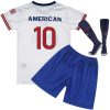 Kids National Soccer Jersey Outfits, Youth Football Training Shirt Shorts Set, Moisture-Wicking, Boys Girl Size 2-12Y