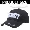 3D Embroidered Security Baseball Cap - Adjustable Hat for Guard Uniform, Officer, Bouncer, Bodyguard