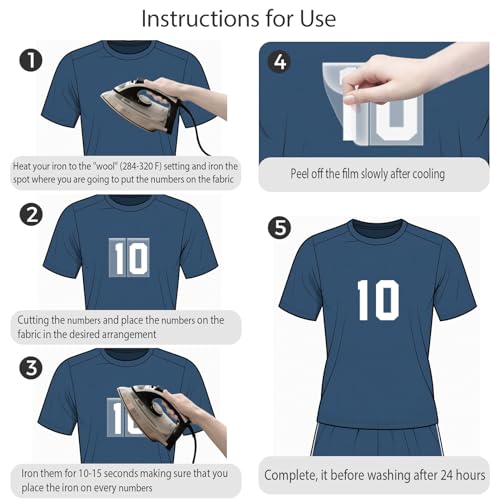 218 Pcs Heat Transfer Letters and Numbers Set - 8" & 2.5" Numbers, 2" Letters Iron on Vinyl Stickers for Clothing, Uniforms |