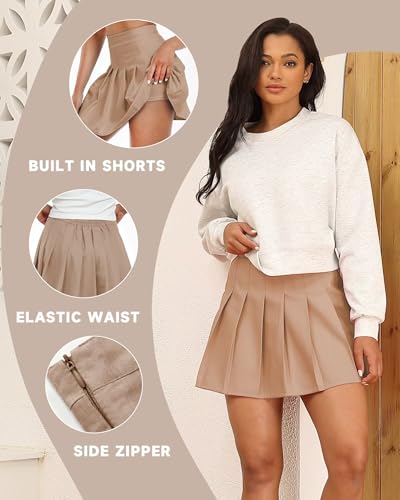 Pleated Skirts for Women Tennis Skirt with Shorts High Waisted Mini Skirt Athletic Golf Skirts Uniform Cheer Dress