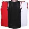 Pack of 3 Men's Basketball Jerseys Mesh Athletic Team Sports Uniforms Hip Hop Shirts Tank Tops