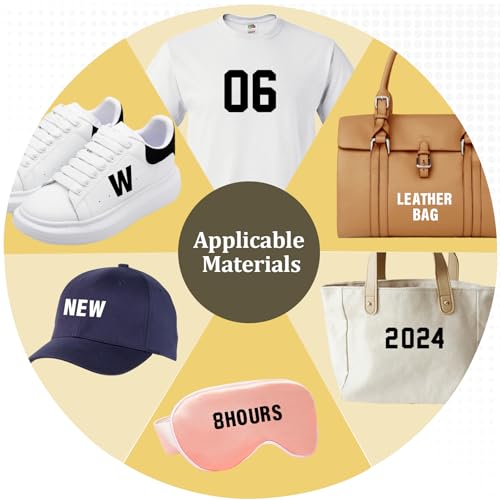 32 Sheets 462 Pieces Iron on Letters and Numbers, 8 Inch 0-9 Iron on Numbers & 2 Inch A-Z Heat Transfer Vinyl Letters for