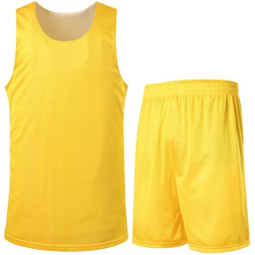 Men's Reversible Basketball Jersey Uniform Suit Blank Mensh Jersey Team Custom Basketball Shirts and Shorts