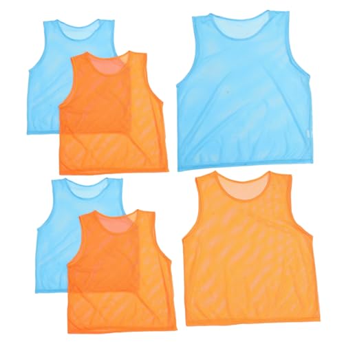 6Pcs Soccer Training Pinnies Breathable Sports Vests for Adults 61x55CM Reusable Basketball Practice Jerseys Lightweight Team