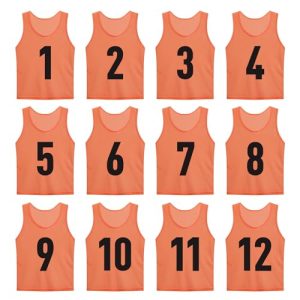 Numbered Soccer Pinnies Scrimmage Vest Soccer Bibs Sports Pennies Team Training Practice Vest for Adult Youth(12 pcs)