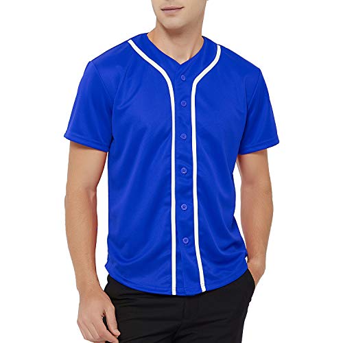 Men's Baseball Jersey Plain Button Down Shirts Team Sports Uniforms