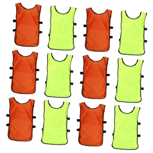 12Pcs Basketball Training Vests Breathable Soccer Pinnies Team Sports Jerseys Lightweight Polyester for Football Volleyball