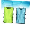 12PCS Adult Football Basketball Training Vests Xl Fluorescent Blue Mesh Sleeveless Shirts for Summer Sports Practice Lightweight