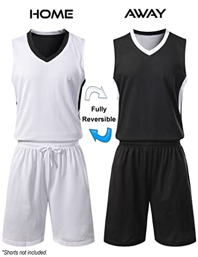 41YNixS9UVL.jpg 10 Pack Youth Boys Reversible Mesh Performance Athletic Basketball Jerseys Blank Team Uniforms for Sports Scrimmage Bulk