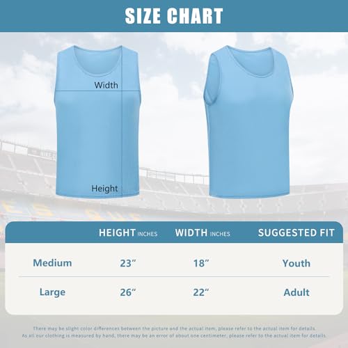 Scrimmage Team Practice Vests Sports Pinnies Soccer Training Basketball Nylon Mesh Jerseys for Child & Adult(12 Pack)