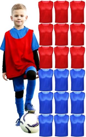 41amfeniyXL.jpg Youth Scrimmage Vests & Soccer Pennies – Breathable Mesh Soccer Pinnies, Pennies for Sports Youth