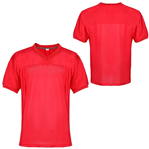 Men Blank Plain Football Jersey Practice Team Sports Uniforms Hip Hop Hipster Short Sleeve Mesh Pullover Shirts S-3XL