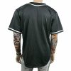 Black Custom Baseball Jersey for Men Full Button Mesh Embroidered Team Name & Numbers S-8XL