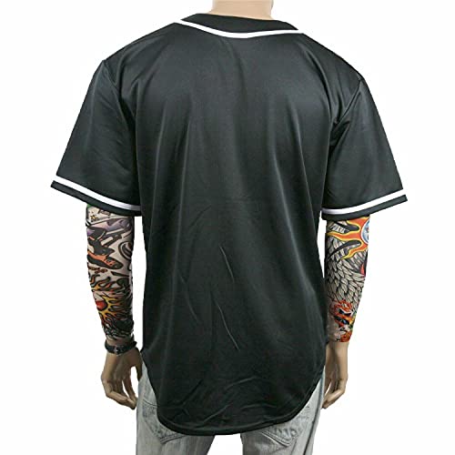 Black Custom Baseball Jersey for Men Full Button Mesh Embroidered Team Name & Numbers S-8XL