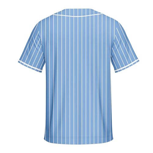 Men Baseball Jersey Solid Shirts Plain Casual Button Down Short Sleeves T-Shirt Sports Uniform S-2XL