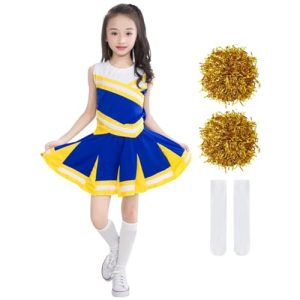 Little Girls' 2 Piece High School Cheerleading Uniform Costume Complete Outfit Cosplay Fancy Dress