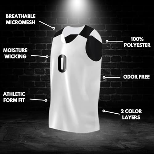 Reversible Basketball Jersey Team Set for Men with Numbers | Complete Team Set for Games or Scrimmage | Black and White |