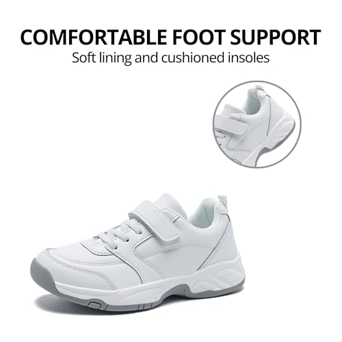 Unisex-Child Tennis Sneakers School Cheer Shoes for Boys Girls Non Slip Casual Uniform Dress Shoes for Little Kid/Big Kid