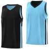 Men's Blank Reversible Basketball Jersey Team Uniform Athletic Hip Hop Basketball Shirts S-4XL