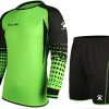 Soccer Goalie Jersey Padded Uniform Kit - Goalkeeper Jersey, Shorts, Socks - Mens Football Padded Shirt Kids/Adult size