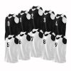 Reversible Basketball Jersey Team Set for Men with Numbers | Complete Team Set for Games or Scrimmage | Black and White |