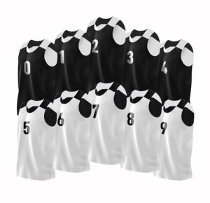Reversible Basketball Jersey Team Set for Men with Numbers | Complete Team Set for Games or Scrimmage | Black and White |