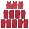 12 Pack Scrimmage Vest/Team Training Jerseys/Sports Pinnies/Practice Jerseys/Soccer Bibs with Carry Bag