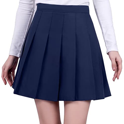 41dvkWhCTpL.jpg Pleated Mini Skirt High Waisted Tennis Skirts Skorts for Women Girls School Uniform Dress Cheer Skirt with Shorts,2T-4XL