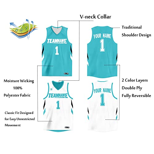 Custom Reversible Basketball Jersey Mesh Performance Uniform Personalized Printed Name Number for Men/Boy