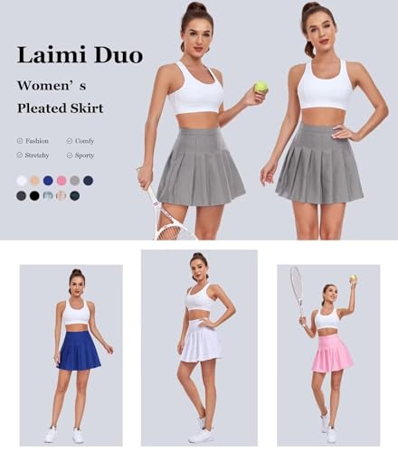 Women Pleated Skirt Tennis Golf Skorts with Lining Shorts Athletic Pleated Skirts for Women