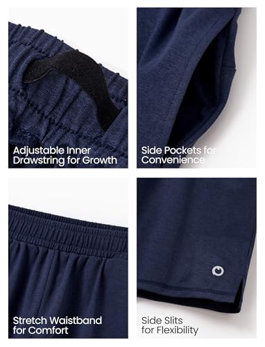 Boys Shorts with Pockets, Quick-Dry Breathable Shorts for Running Soccer Basketball, Sports Team Uniform for Kids Teen