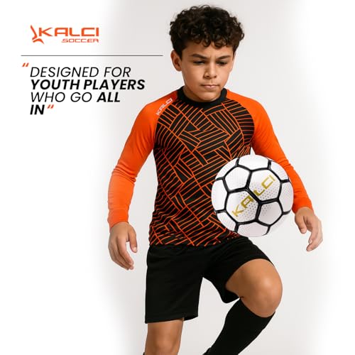Hidden Chest Padding Soccer Goalie Jersey Youth & Adult. Long Sleeves Elbow Padded Goalkeeper Shirt for Boys & Girls