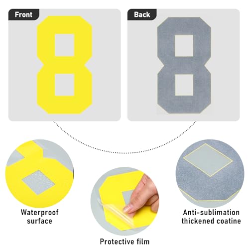 190 Pcs Iron on Letters Iron on Numbers Alphabets Fabric Stickers 8 Inch and 3 Inch Number Patches 2'' Heat Transfer Letters for