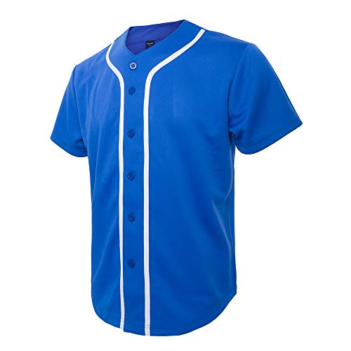 Men's Baseball Jersey Plain Button Down Shirts Team Sports Uniforms