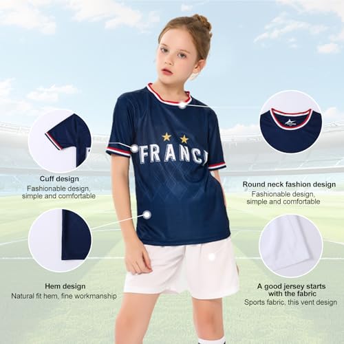 Soccer Jerseys for Kids Boys & Girls,Youth Soccer Jersey Practice Outfits Football Training Uniforms Set 4-16Y