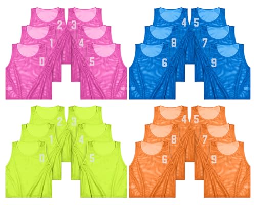 Pinnies Scrimmage Vests, Nylon Mesh Team Practice Jersey Youth Pinnies for Sports Basketball Soccer Football