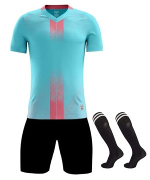 Men's Soccer Jersey and Shorts Quick Dry Youth Team Training Uniform with Socks