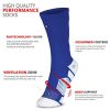 Custom Team Number Crew Socks | Youth & Adult Athletic Socks Blue | Choose Your Number