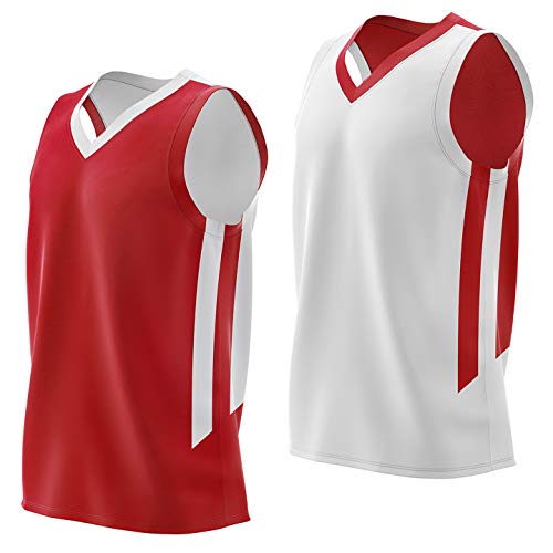 Reversible Men's Mesh Athletic Basketball Jersey Single for Team Scrimmage