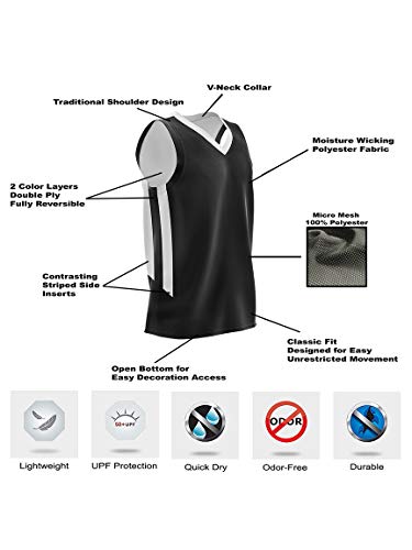 41ixsYyw0tL.jpg 10 Pack Youth Boys Reversible Mesh Performance Athletic Basketball Jerseys Blank Team Uniforms for Sports Scrimmage Bulk