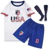 Kids National Soccer Jersey Outfits, Youth Football Training Shirt Shorts Set, Moisture-Wicking, Boys Girl Size 2-12Y