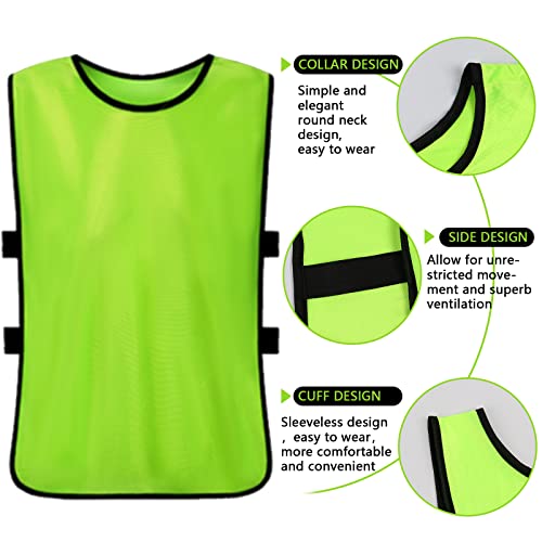 41jrJjorSmL.jpg Scrimmage Training Vest Kids Youth Adult Soccer Practice Jersey Athletic Pinnies (12 &24 Pack)