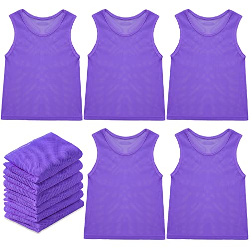 12 Pcs Soccer Pinnies Pennies Jersey Scrimmage Vest Sports Practice Jersey Mesh Basketball Vest for Youth Adult Kids
